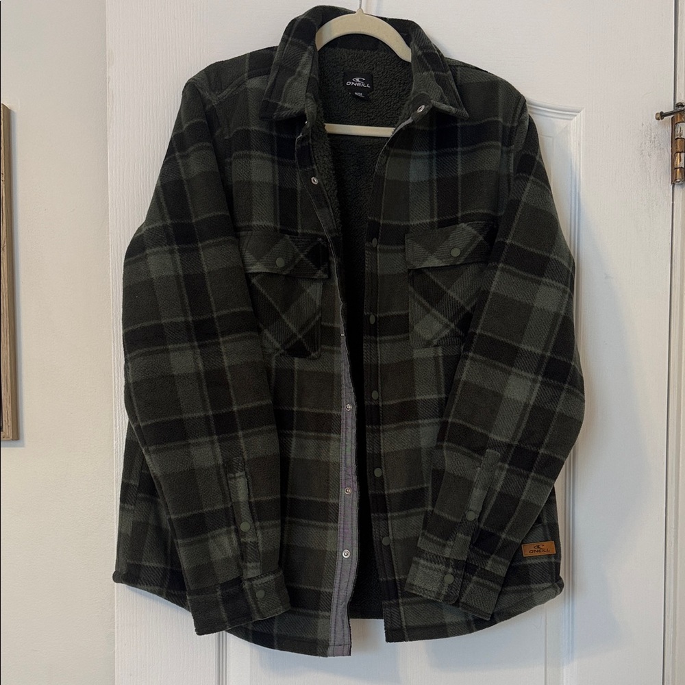 O'Neill Green and Black Plaid Jacket